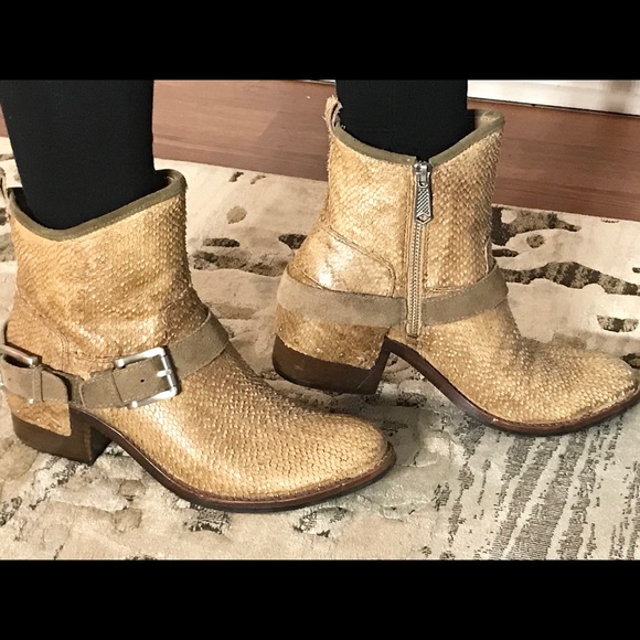 Donald J Pliner piton skin cowboy bootees - Picture 2 of 5